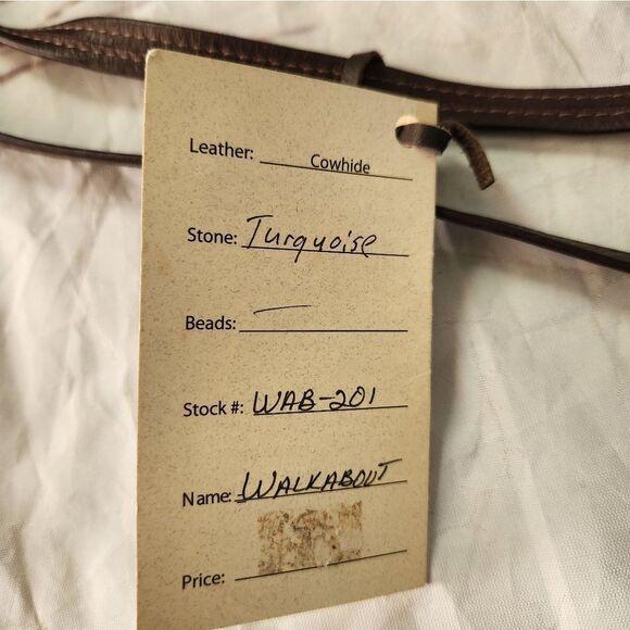 Handmade Leather Walkabout Bag With Stone Inlay Breezy Mountain Leather NWT - Picture 8 of 8